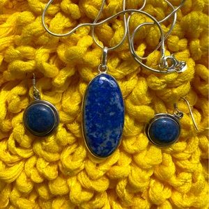Lapis Pendant & Earring Set